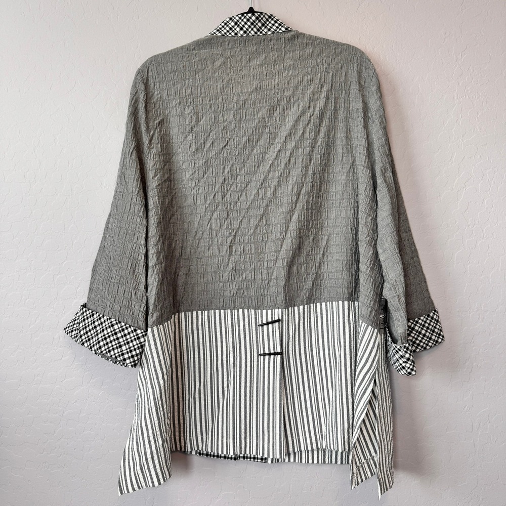 NWT Moonlight XL Patchwork Jacket Grey Gingham St… - image 6
